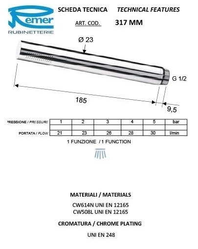 Душевая лейка круглая REMER 317MM - изображение 2