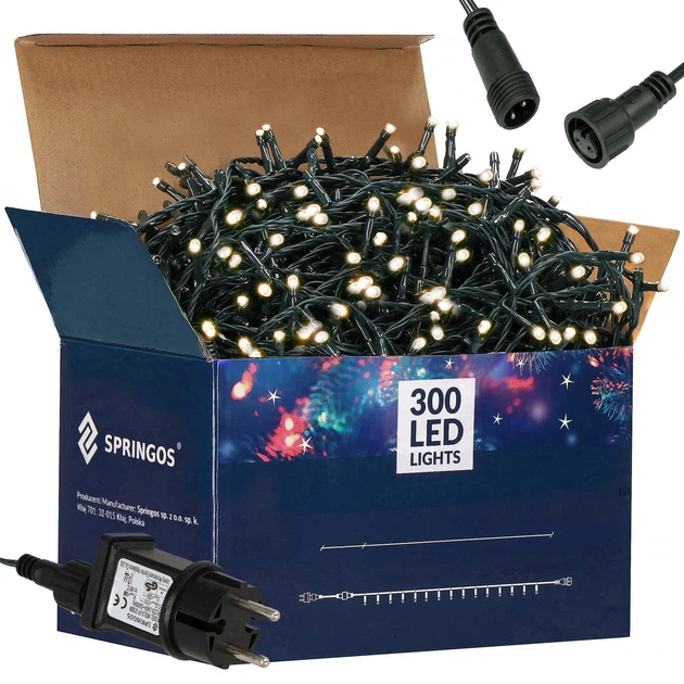 Гирлянда уличная (наружная) Springos 15 м 300 LED CL0321 Warm White - изображение 10