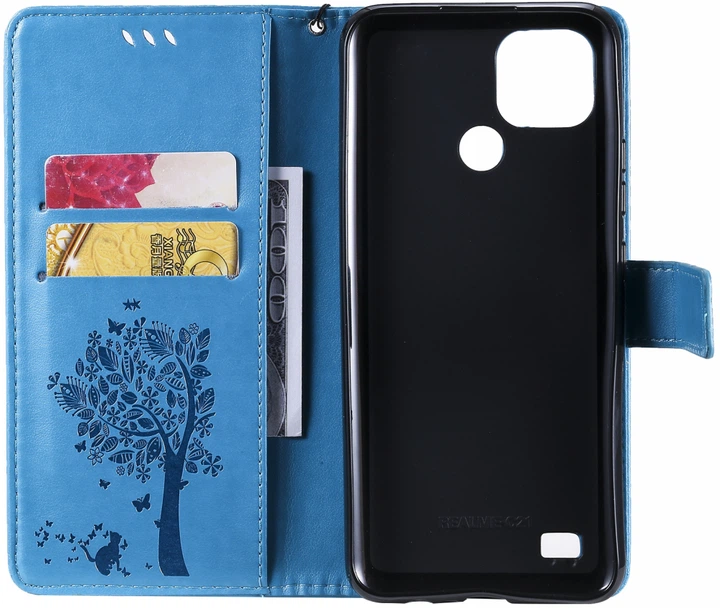 Чохол книжка Pattern для Realme C21Y (кіт та дерево) Light Blue (24856-0B) - зображення 3