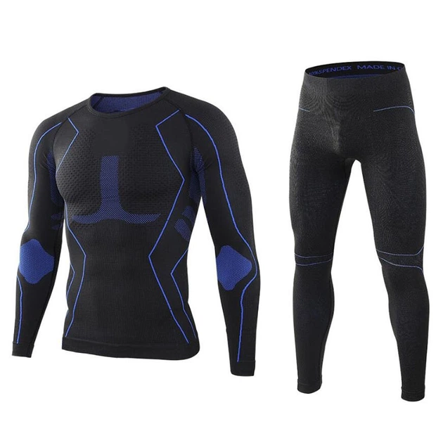 Комплект спортивного мужского термобелья Lesko A201 Black-Blue M теплый эластичный осень-зима - Фото 1 Комплект спортивного мужского термобелья Lesko A201 Black-Blue M теплый эластичный осень-зима - изображение 1
