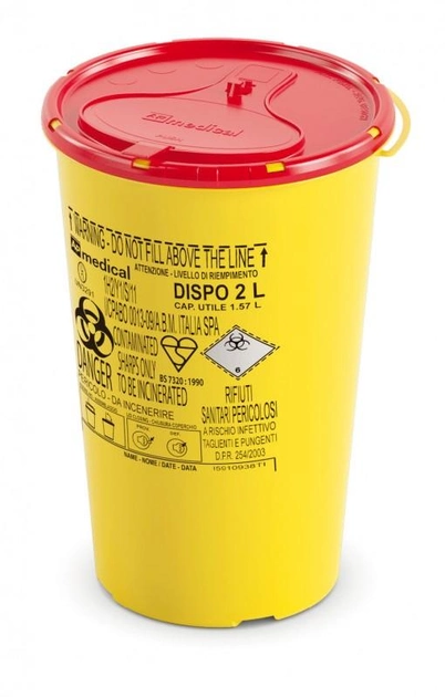 DISPO 2 л, контейнер для сбора игл и медицинских отходов - изображение 1