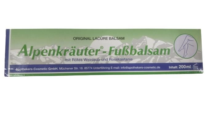 Крем -бальзам AlpenkrAuter fubbalsam с экстрактом листьев винограда и конского каштана 200 МЛ - изображение 1