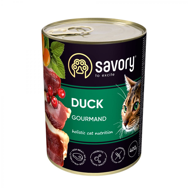 Влажный корм Savory для привередливых котов с уткой 400 г (30624) от ...