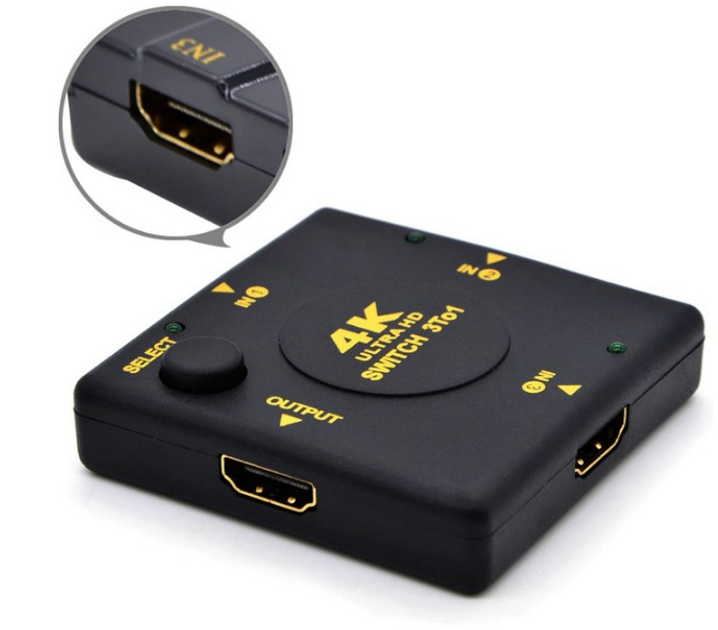 HDMI свитч 4K переключает с 3 входов ->1 экран ТВ switcher свич ...