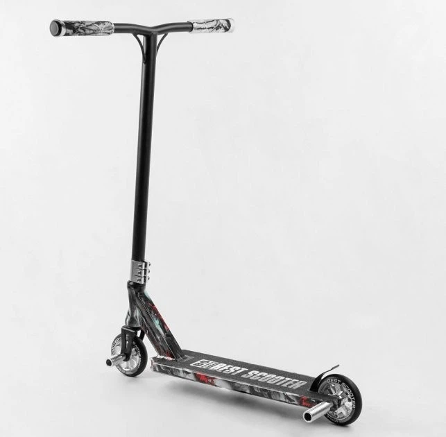 Самокат трюковый Best Scooter Рука и череп HIC-система, Пеги, алюминиевый диск и дека с Принтом, колёса d=110мм, ширина руля - 60 см - Фото 4 Самокат трюковый Best Scooter Рука и череп HIC-система, Пеги, алюминиевый диск и дека с Принтом, колёса d=110мм, ширина руля - 60 см - изображение 4