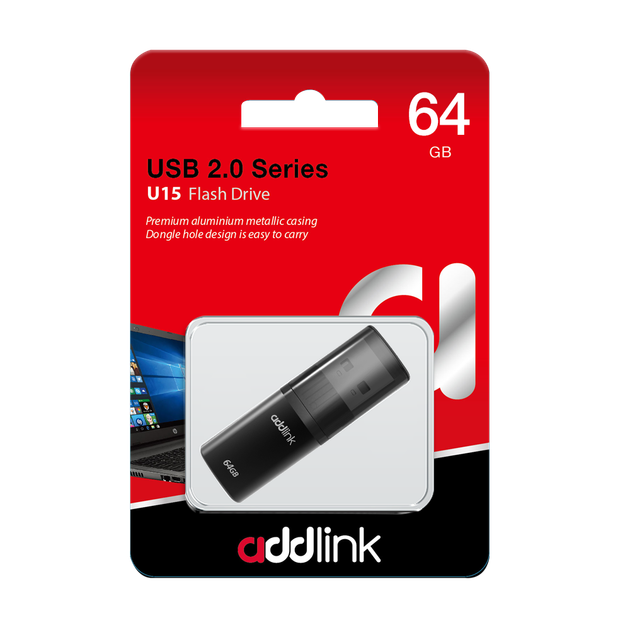Накопитель USB AddLink U15 64GB USB Flash Drive (Gray) ad64GBU15G2 - изображение 2