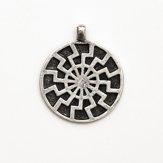 Амулет кулон Черное Солнце Semantic Jewelry Серебрение 2.5 x 3.0 x 0.2 ...