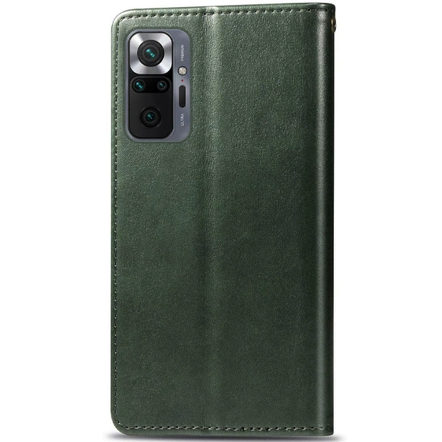 Шкіряний чохол книжка GETMAN Gallant (PU) для Xiaomi Redmi Note 10 Pro / 10 Pro Max Зелений - зображення 2
