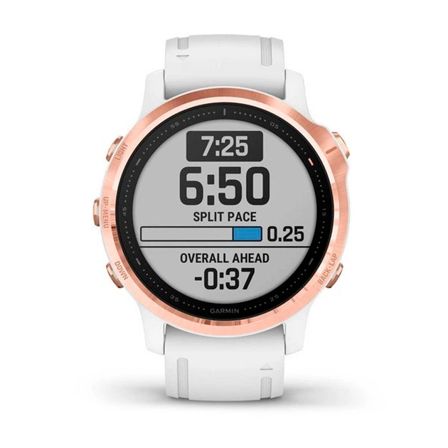 Мультиспортивные часы GARMIN Fenix 6S Pro Rose Gold with White Band - зображення 3