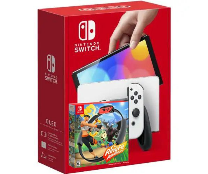 Nintendo Switch - Console OLED Model - White and Ring Fit