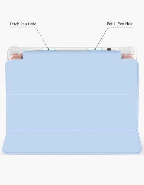 Силиконовый чехол обложка Transparent + Pencil Holder BBM1 для iPad 10.2" 2019/2020/2021 Голубой - изображение 7