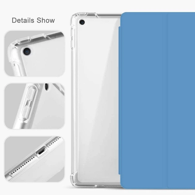 Силиконовый чехол обложка Transparent + Pencil Holder BBM1 для iPad 10.2" 2019/2020/2021 Морской Синий - изображение 8