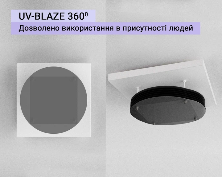 Бактерицидный облучатель UV-BLAZE 360 с жалюзи - для стандартных плоских потолков - изображение 7