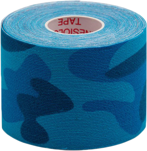 Кінезіо тейп IVN Kinesio tape в рулоні 5 см х 5 м еластичний пластир камуфльований Синій (IV-6653KAM-1) - зображення 2