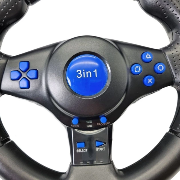 Игровой руль с педалями и коробкой передач 3в1 Vibration Steering wheel - изображение 3