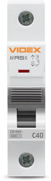 Автоматический выключатель VIDEX RS6 Resist 1п 40А 6кА тип С (VF-RS6-AV1C40) - изображение 2