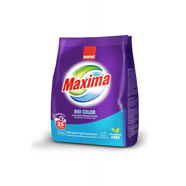 Стиральный порошок Sano Maxima Bio Color 1.25 кг (7290000295343) - Фото 1 Стиральный порошок Sano Maxima Bio Color 1.25 кг (7290000295343) - изображение 1