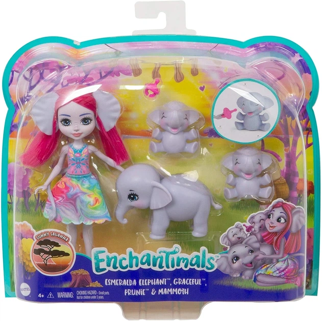 Игровой набор с куклой Семья Слоненка Эсмеральды Enchantimals Family Toy Set, Esmeralda Elephant Doll (GTM30) - изображение 6