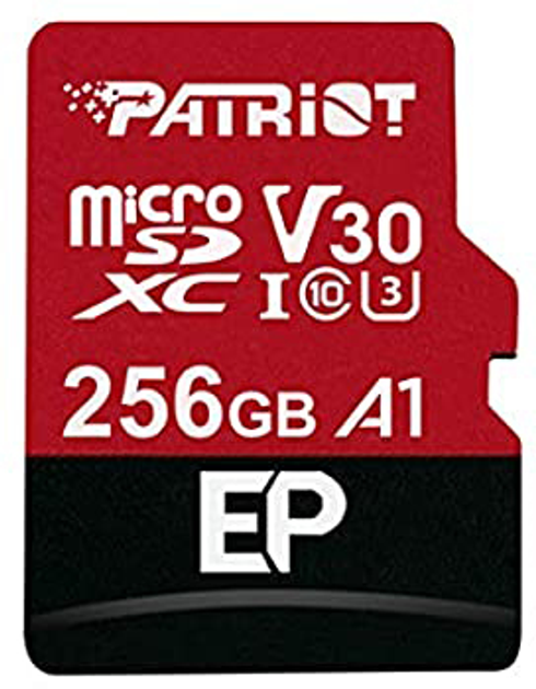Карта памяти Patriot microSDXC EP Series 256GB Class 10 UHS-I (U3) V30 A1 + SD-адаптер (PEF256GEP31MCX) - изображение 1