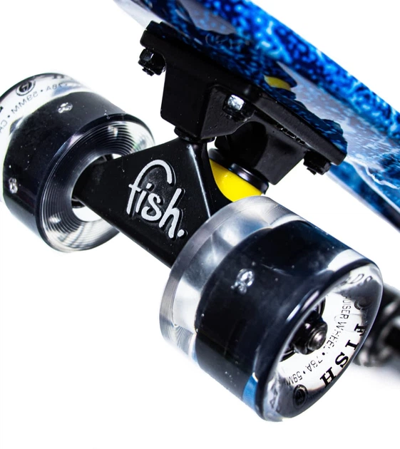 Скейт Penny Board "Fish" Космос Синий на LED колесах - изображение 2