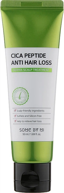 Укрепляющая маска для волос с центеллой и пептидами - Some By Mi Cica Peptide Anti Hair Loss Derma Scalp Treatment 50ml (914607-139537) - Фото 1 Укрепляющая маска для волос с центеллой и пептидами - Some By Mi Cica Peptide Anti Hair Loss Derma Scalp Treatment 50ml (914607-139537) - изображение 1