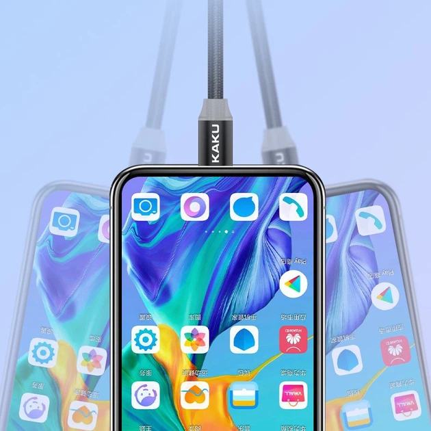 Магнітний кабель Kaku KSC-306 USB - MicroUSB 1m - Black KAKU чорний - зображення 3