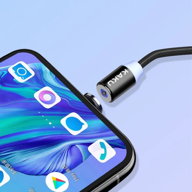 Магнітний кабель Kaku KSC-306 USB - MicroUSB 1m - Black KAKU чорний - зображення 5