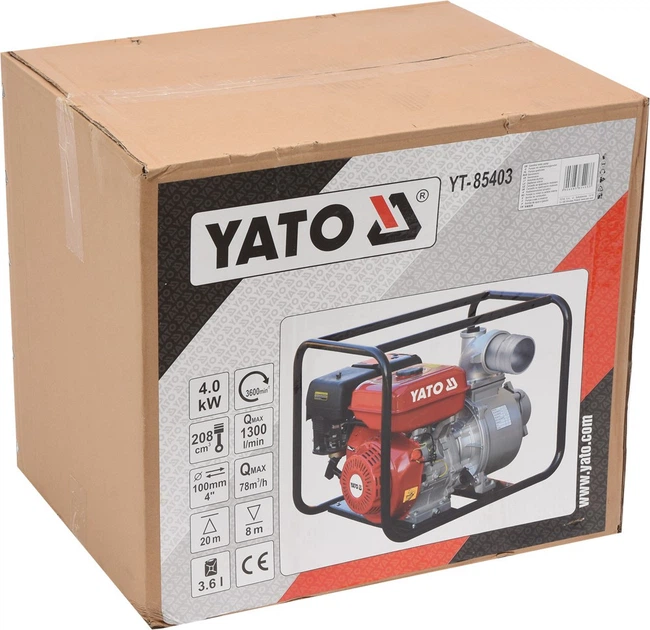 Мотопомпа бензиновая 4000 Вт Yato YT-85403 - Фото 4 Мотопомпа бензиновая 4000 Вт Yato YT-85403 - изображение 4