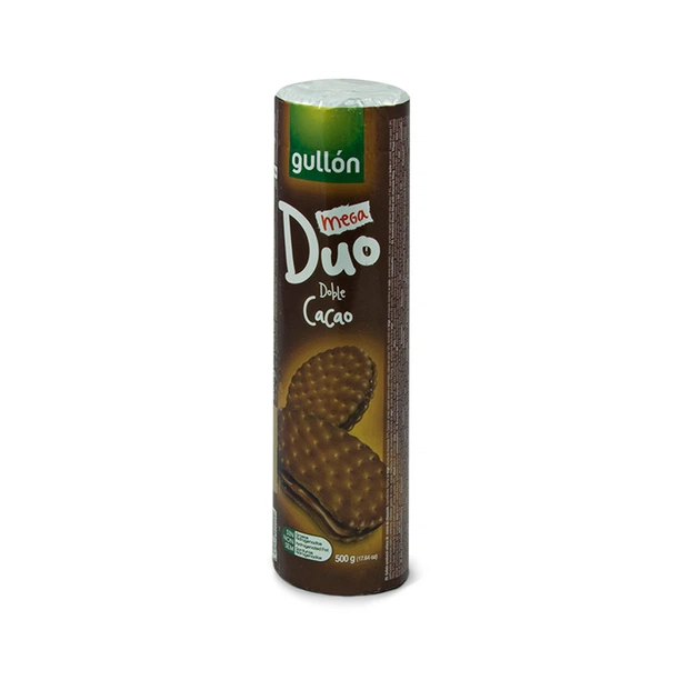 Печенье Gullon Mega Duo сэндвич с темным шоколадным кремом, 500г - Фото 1 Печенье Gullon Mega Duo сэндвич с темным шоколадным кремом, 500г - изображение 1