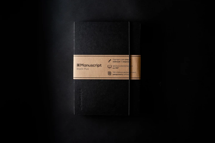 Скетчбук Manuscript Black Plus A5 Чистые 160 страниц с открытым переплетом (M - Black+) - изображение 6