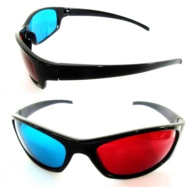 Стерео-очки 3D (анаглифные) пластик, красно-синие (111)