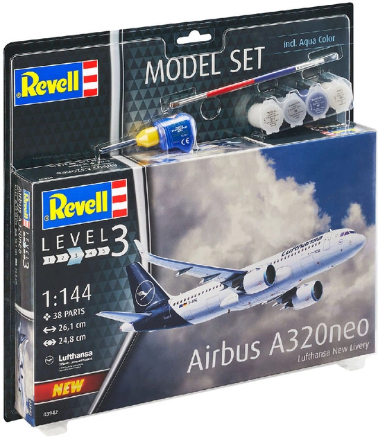 Złożony model-replika zestawu Revell Samolot Airbus A321 Neo poziom 3 skala 1:144 (63942) - obraz 3