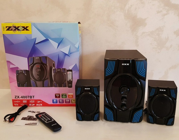 DBAF 1 & 2 セット Музыкальный центр ZXX ZX-4807 BT 2.1, Акустическая система с