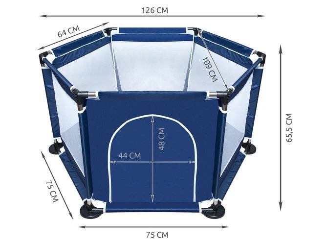 Манеж детский Malatec 126х109х65,5 см темно-синий - изображение 3