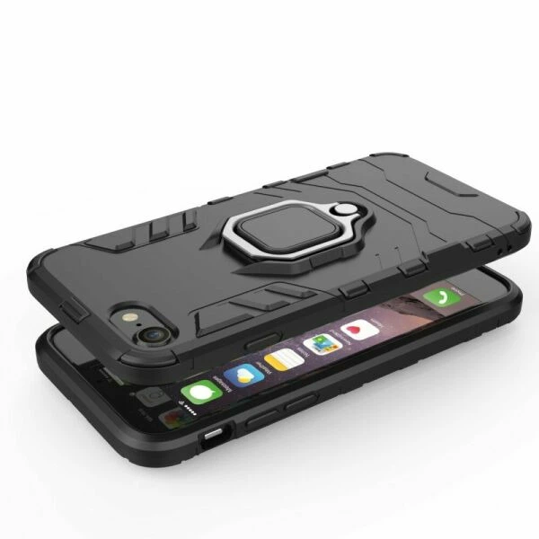 Чохол з підставкою Deexe Hybrid Case для iPhone SE 2 / 3 (2020 / 2022) / iPhone 8 / iPhone 7 - Black - зображення 3