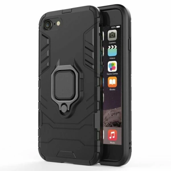 Чохол з підставкою Deexe Hybrid Case для iPhone SE 2 / 3 (2020 / 2022) / iPhone 8 / iPhone 7 - Black - зображення 6