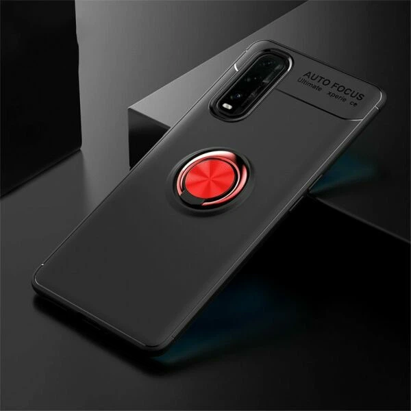 Чохол з магнітним кільцем UniCase Magnetic Ring для OPPO Find X2 - Red / Black - зображення 4
