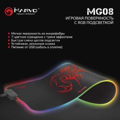 Коврик для мышки Marvo MG08 M RGB lighting - изображение 6