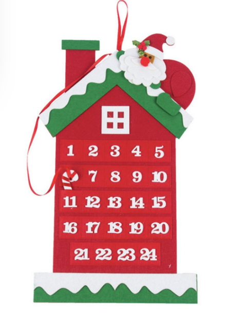 Адвент-календарь из фетра «Пожелания от Дедушки Мороза», дидактический коврик