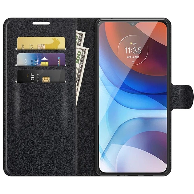 Чохол Fiji Luxury Motorola E7 Power / E7i Power книжка чорний - зображення 2