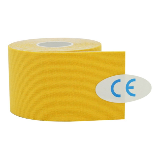 Кінезіо тейп Kinesiology tape 5 см х 5 м жовтий - зображення 2