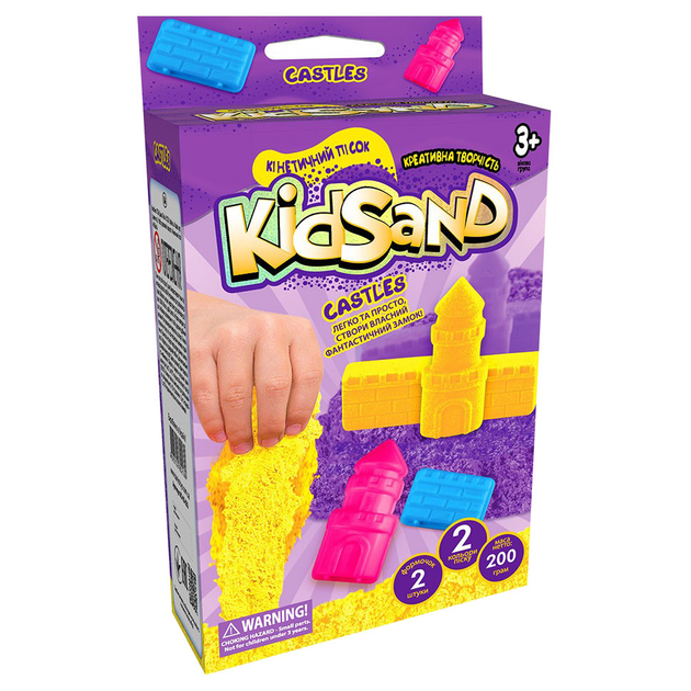 Кинетический песок KidSand KS-05, 200 г в наборе Фиолетовые замки - Фото 1 Кинетический песок KidSand KS-05, 200 г в наборе Фиолетовые замки - изображение 1