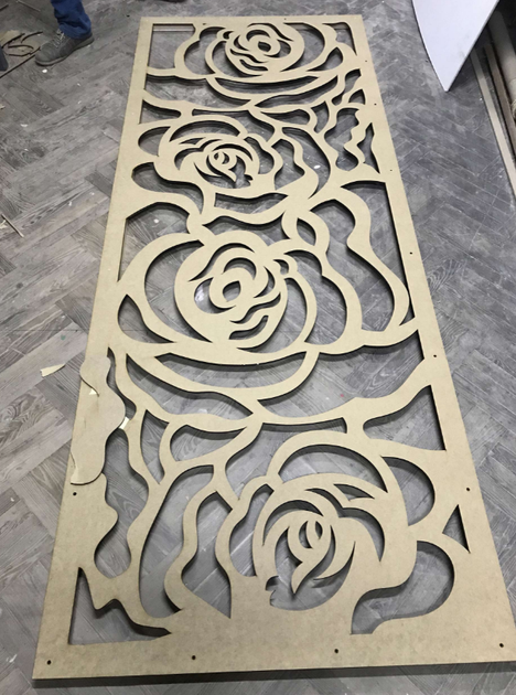 Перегородка декоративная Роза с узором из фанеры Manific Decor 100*100 см (25.02) - изображение 2