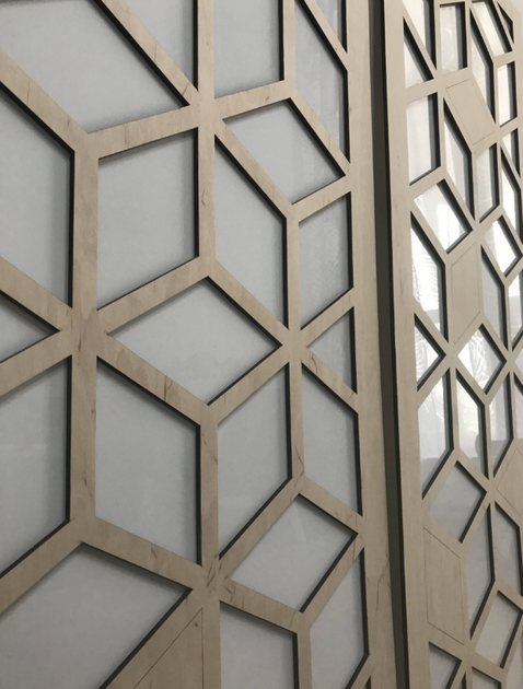 Перегородка декоративная Ромб с узором из дерева Manific Decor - изображение 3