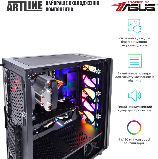 Компьютер ARTLINE Gaming X48 v36 (X48v36) AMD Ryzen 5 3600 / RAM 16ГБ / HDD 1ТБ + SSD 480ГБ / AMD Radeon RX 6600 8ГБ - изображение 2