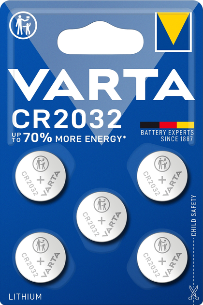 Батарейка Varta CR 2032 Lithium BLI 5 шт (6032101415) (4008496850853 ...