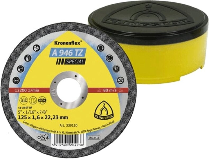 Круг отрезной Klingspor Kronenflex KT SPECIAL A946TZ S 125х1,6х22,23 ...