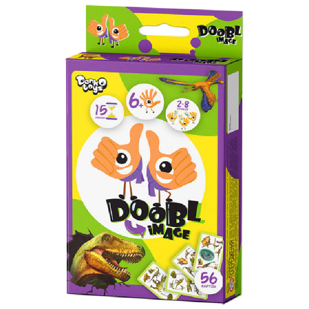 Розважальна гра "Doobl Image" DBI-02U на укр. мовою Динозаври - Фото 1 Розважальна гра "Doobl Image" DBI-02U на укр. мовою Динозаври - зображення 1