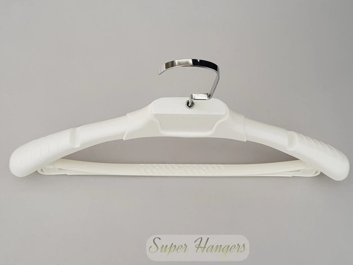 Плечики вешалки Hanger TZP8821 38 см пластмассовые с ребристым плечом белые - Фото 5 Плечики вешалки Hanger TZP8821 38 см пластмассовые с ребристым плечом белые - изображение 5