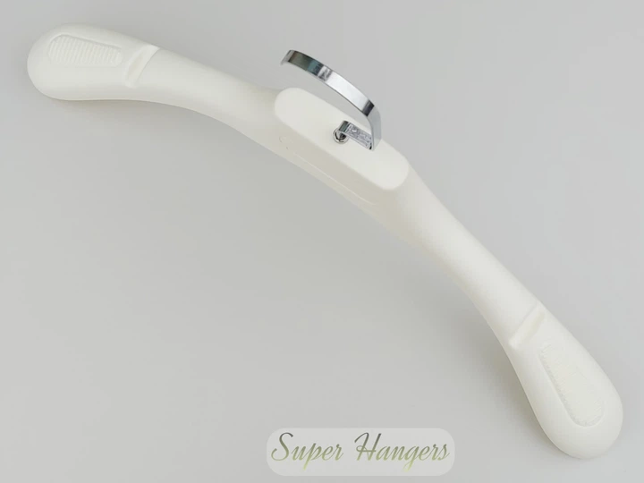 Плечики вешалки Hanger TZ6682 44 см молочного цвета пластмассовые с ребристым плечом - изображение 3